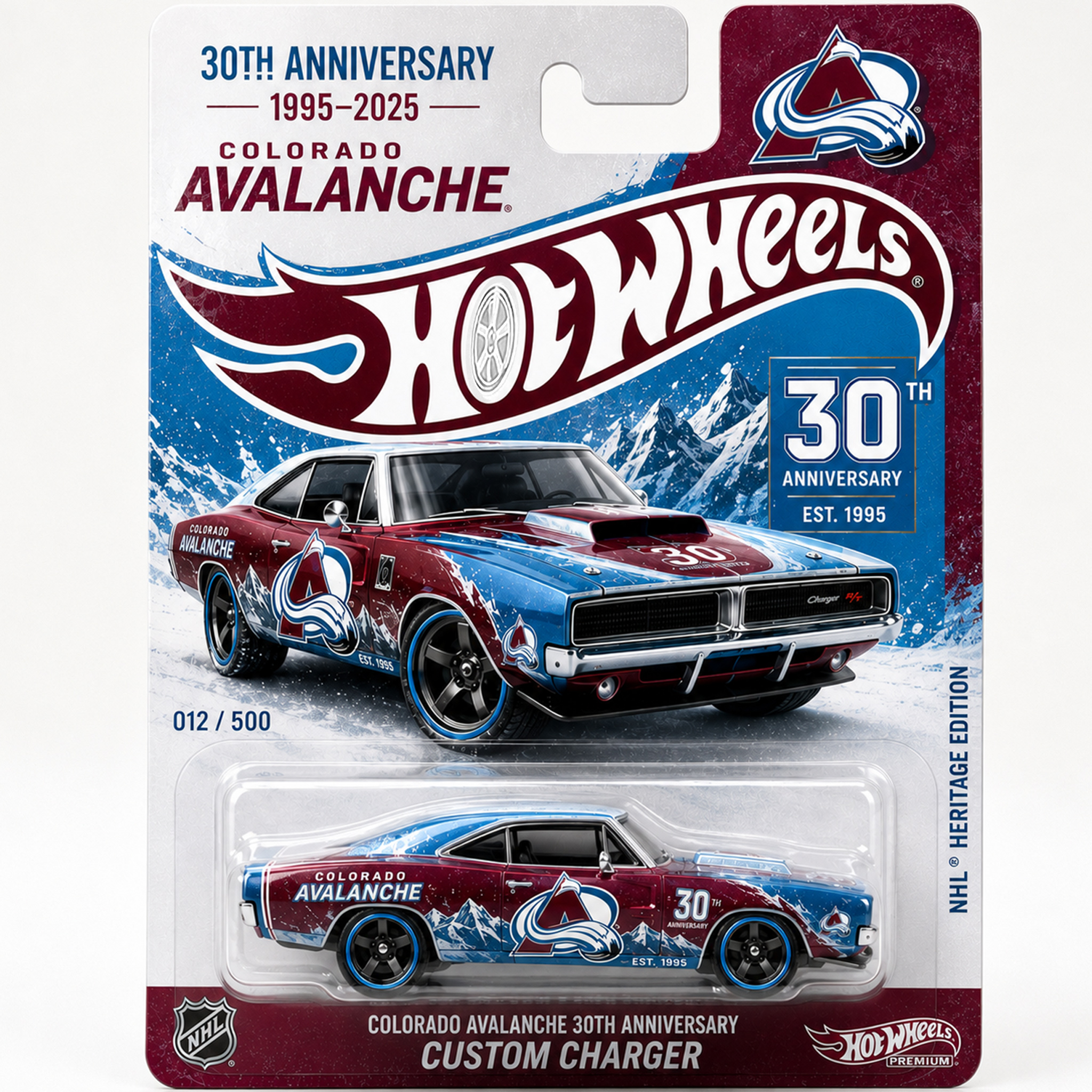 Hot Wheels Colorado Avalanche 30th Anniversary Custom Charger