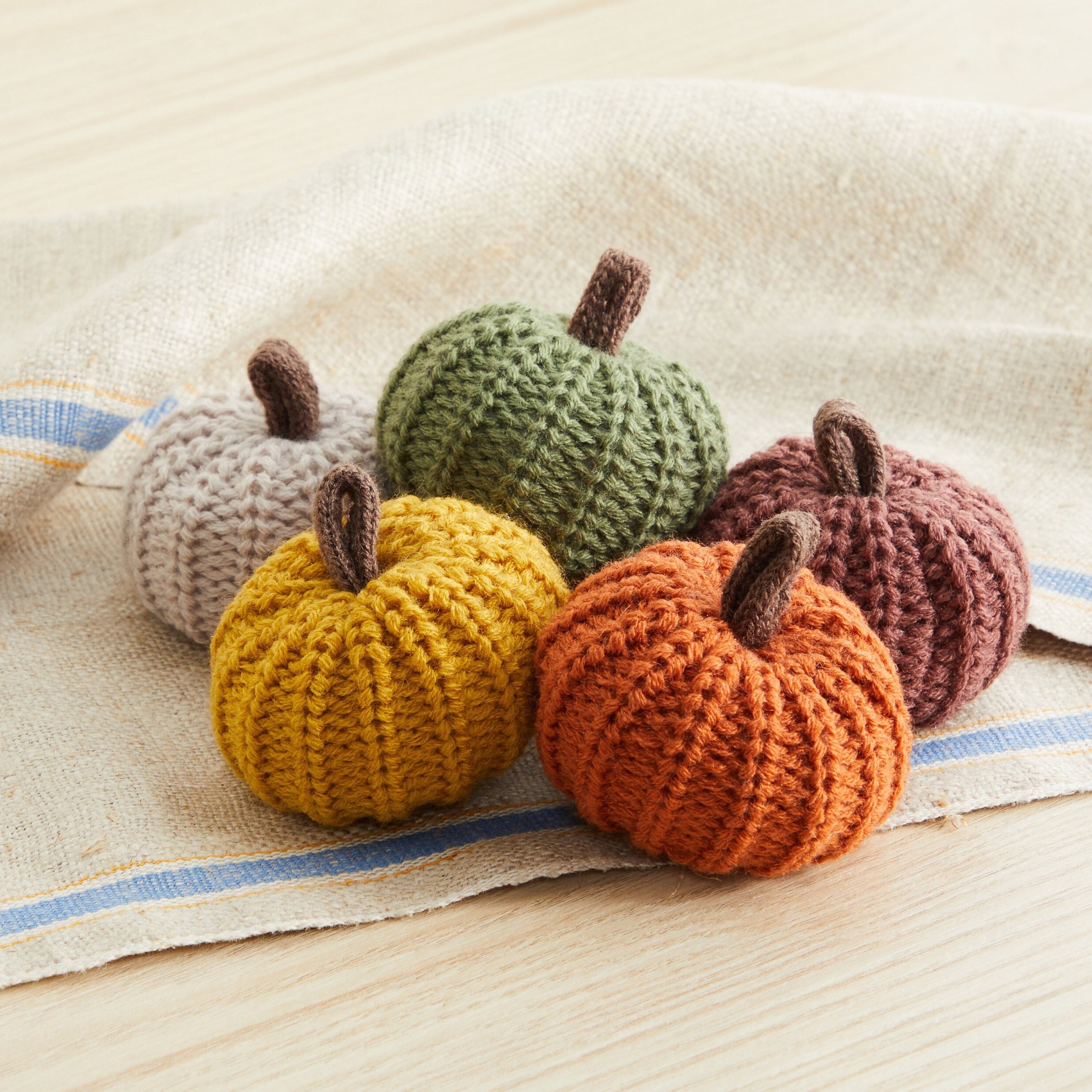 Set of 5 Knit Pumpkins | Cute Fall Decorations