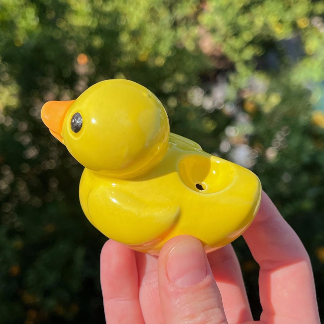 Small Ceramic Cute Rubber Ducky Smoking Bowl