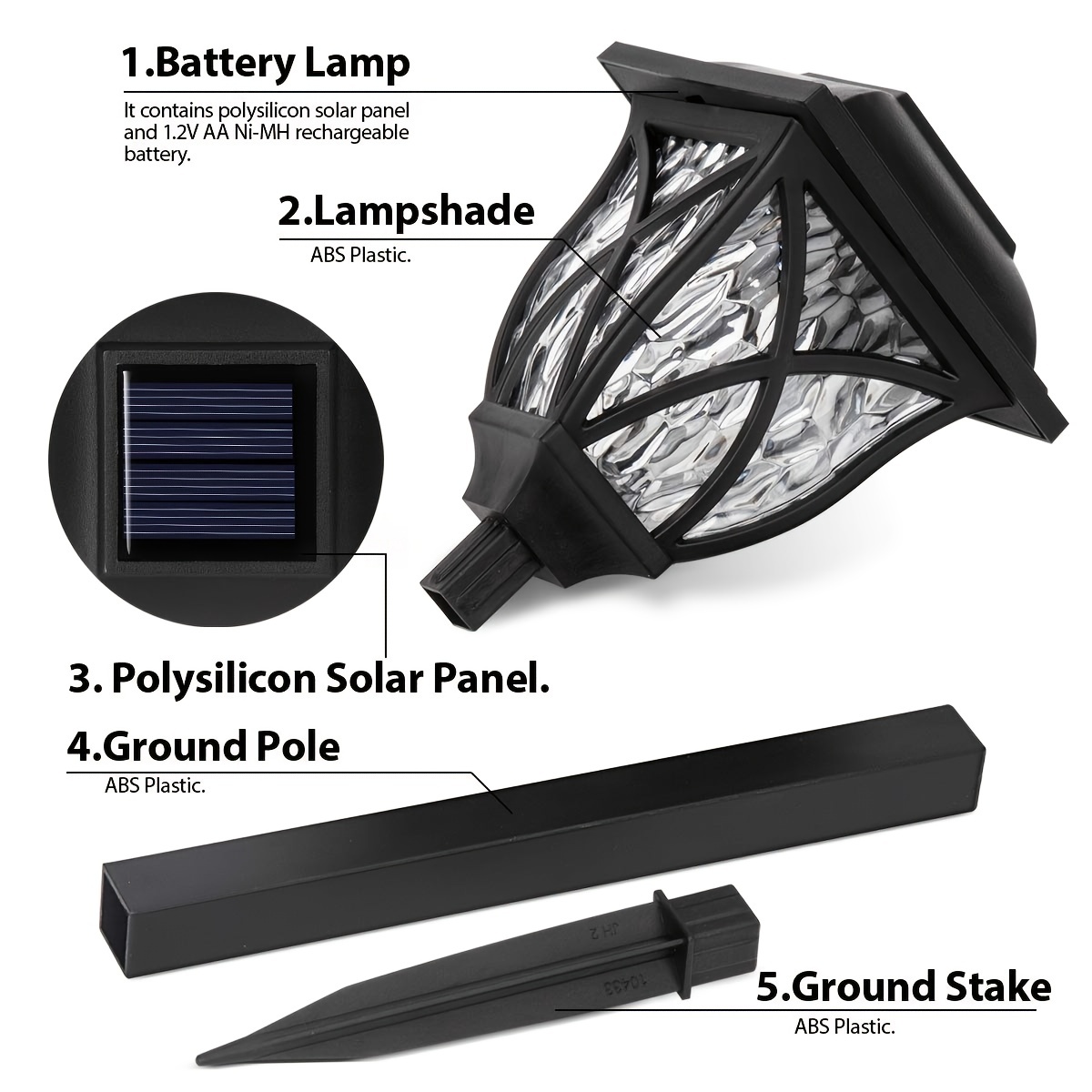 6-Pack Solar Pathway Lights Outdoor, LED Solar Landscape Warm Lights Waterproof Solar Powered Garden Lights For Yard, Patio, Landscape, Walkway