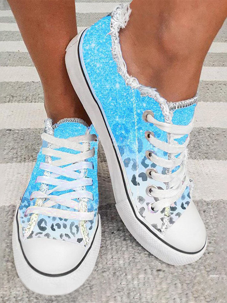 Ombre Fringe Canvas Sneakers