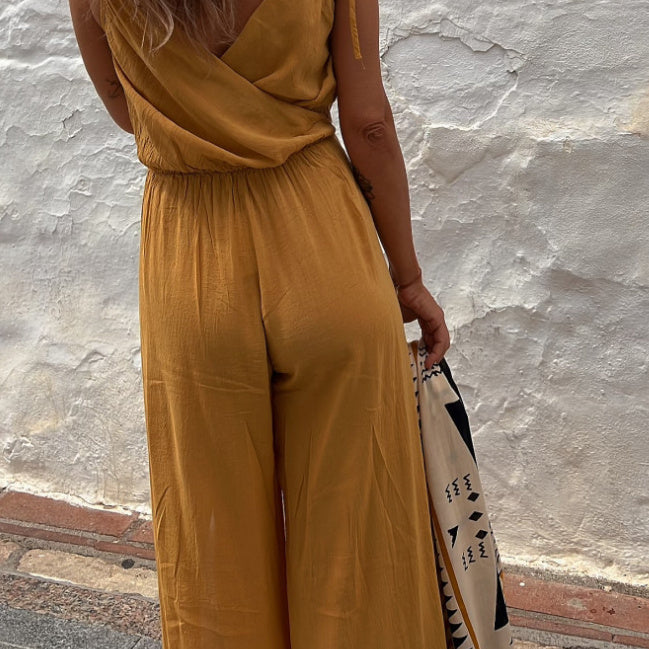 Casual Solid Color Jumpsuit