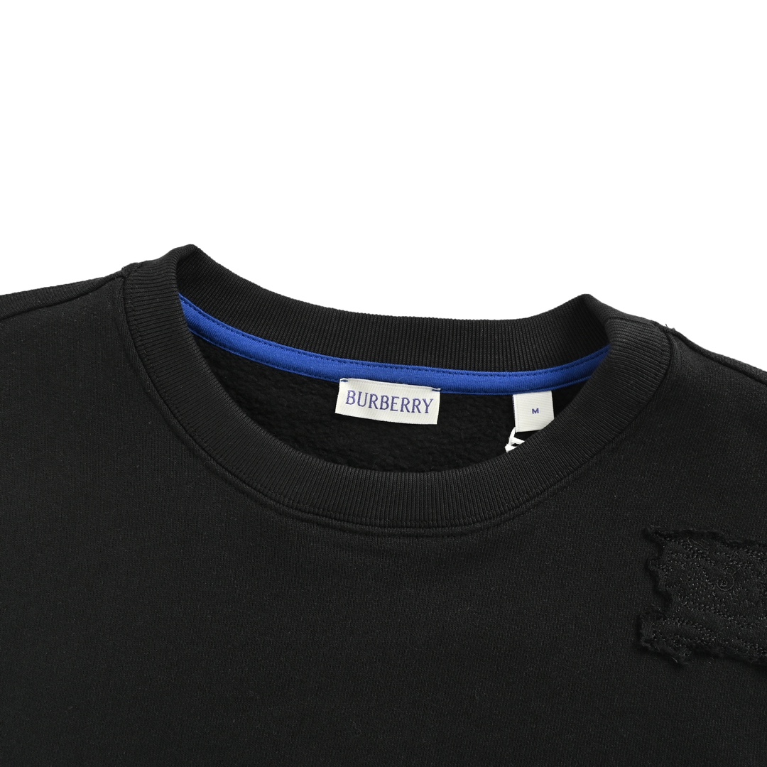 Burberry 24Fw crew neck sweatshirt with horse patch on the shoulders