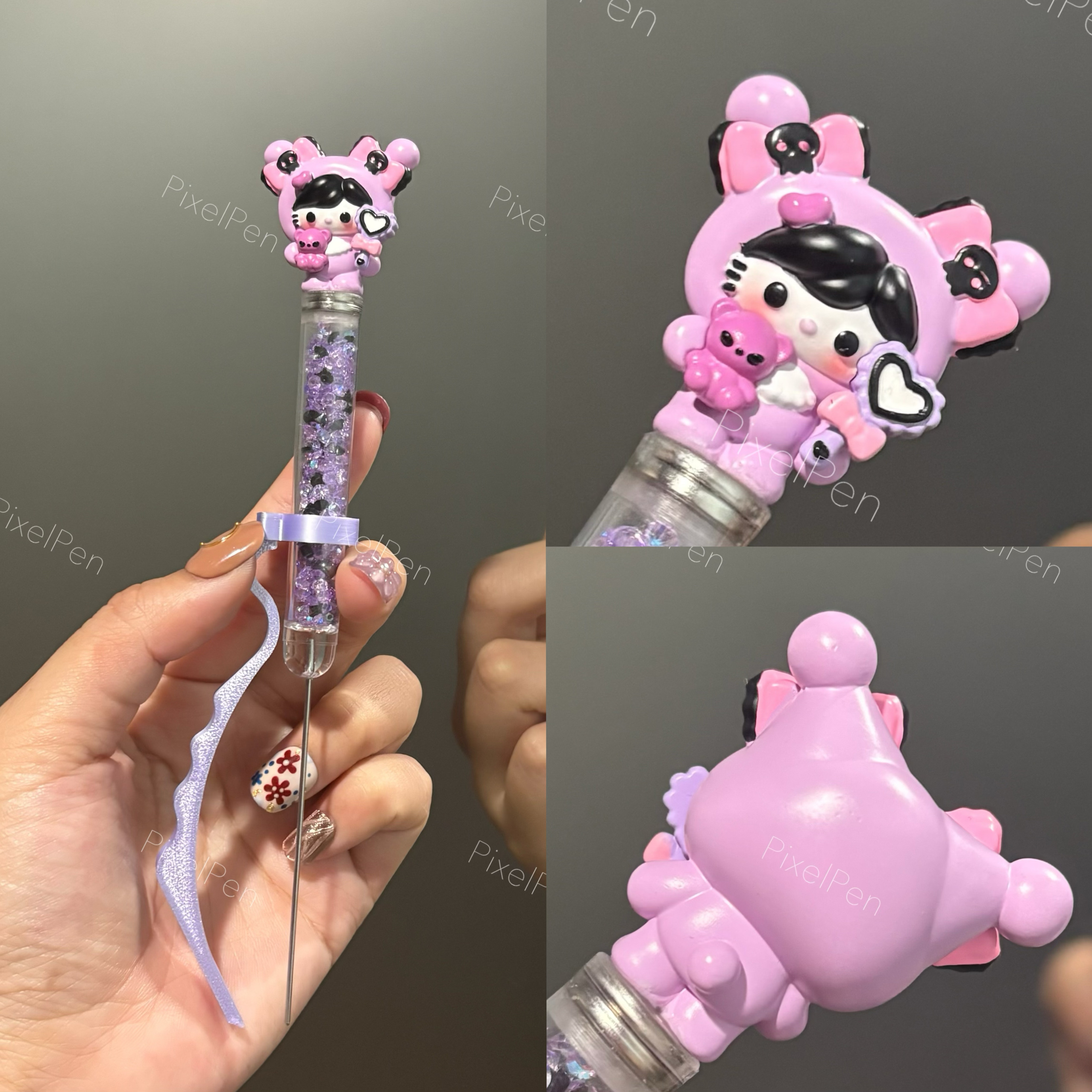 【5mm】PixelPen Magnetic Grip Piecing Bean Pen Tool for big beans | Kuromi