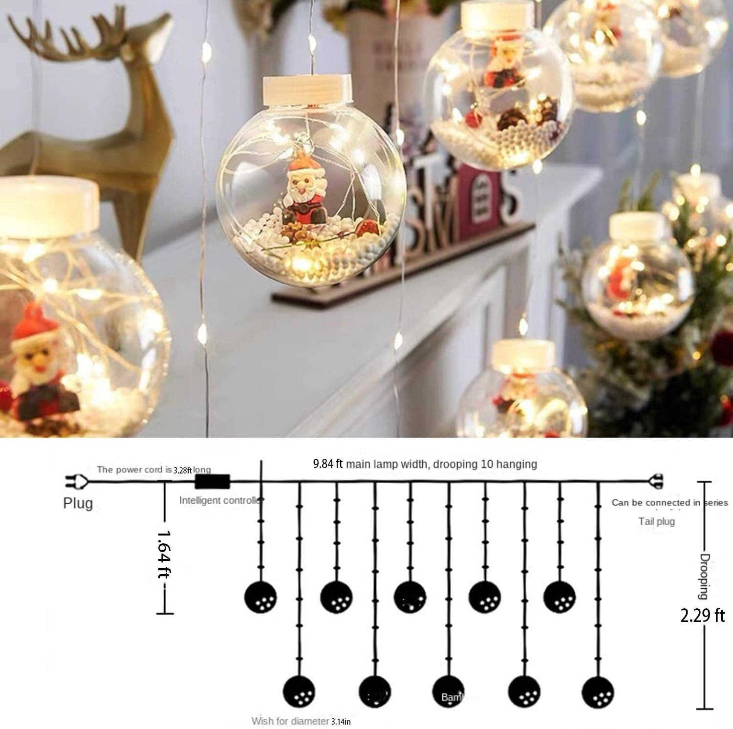 ⚡Flash Sale⚡10 LED Christmas tree wish ball lights