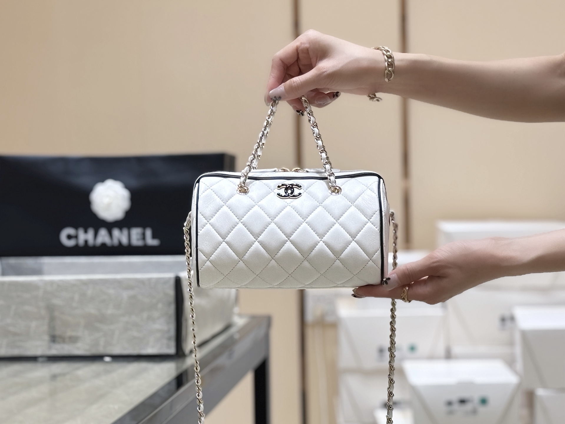 Chanel 25P Spring/Summer Preview Collection Panda Bowling Bag AP45150