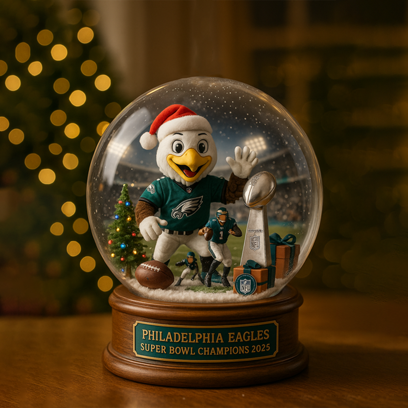Philadelphia Eagles Super Bowl Winning Snow Globe 2025