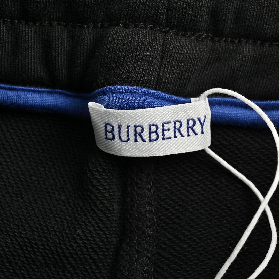 Burberry 24Fw blue embroidered horse pocket logo trousers