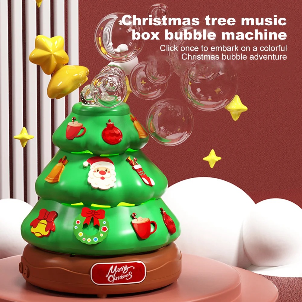 🎄Early Christmas Sale🔥Glowing Christmas Tree Bubble Machine with Music & Lights