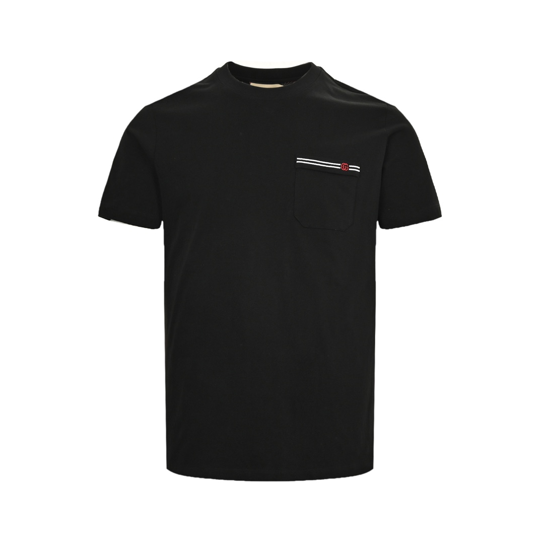 Gucci 24ss pocket double G embroidered short sleeve
