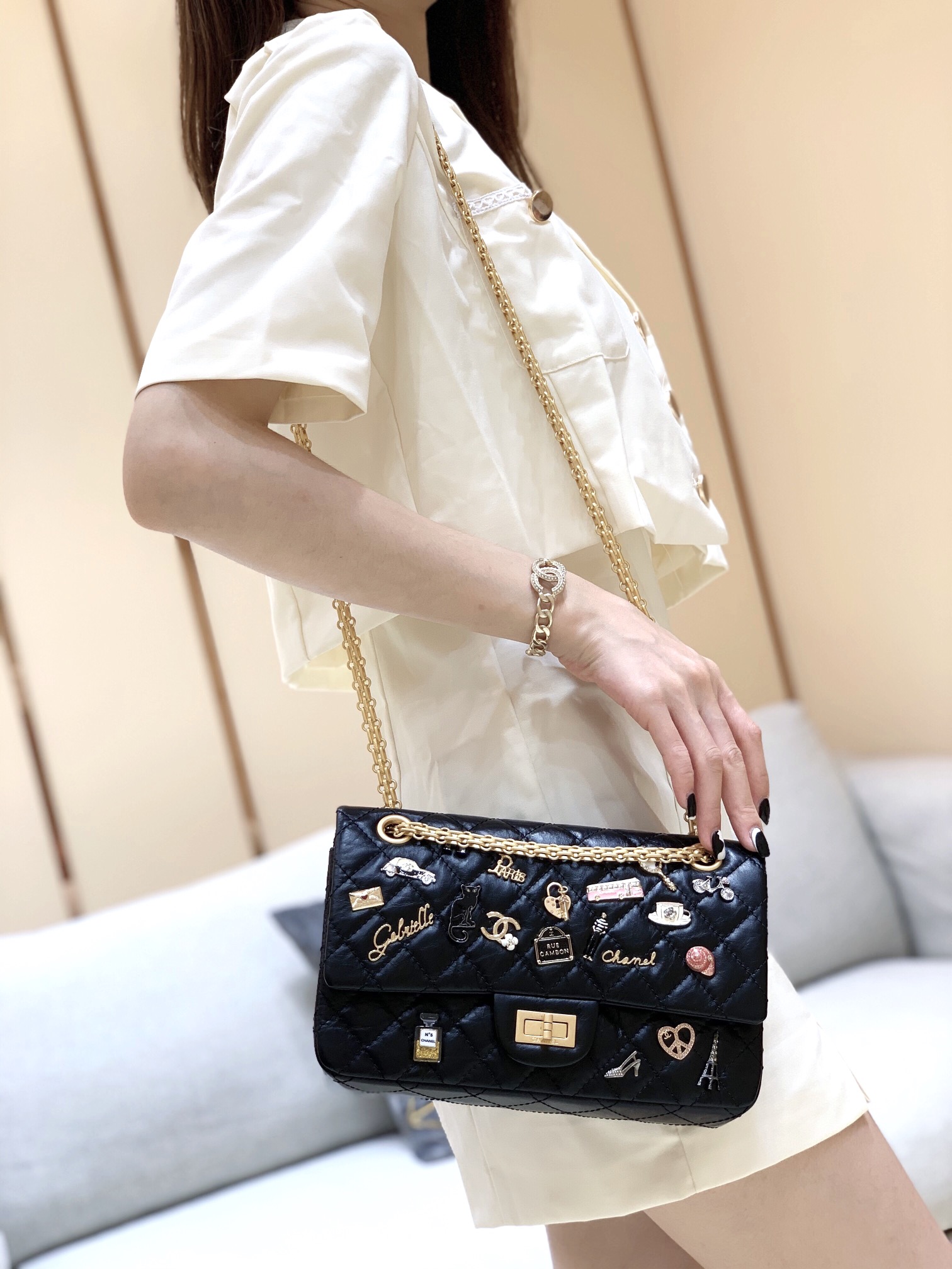 Chanel 2.55 reissue badge commemorative edition handbag