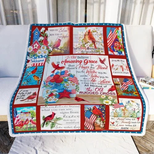 The Old Rugged Cross Cardinal Sofa Throw Blanket