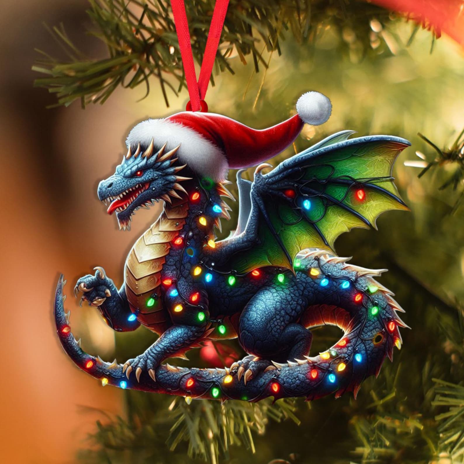 Dragon Ornaments With Christmas Light