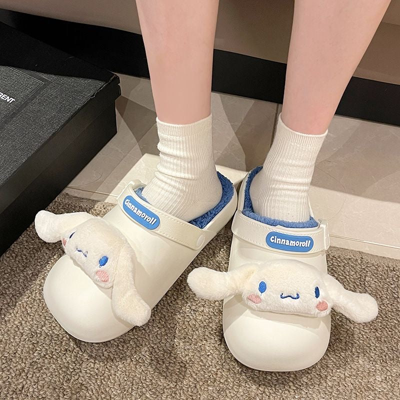 KT Slides Fuzzy for Women Slippers Winter Warm Plush Comfy Non-Slip Waterproof House Cloud Slide Slippers for Indoor Outdoor
