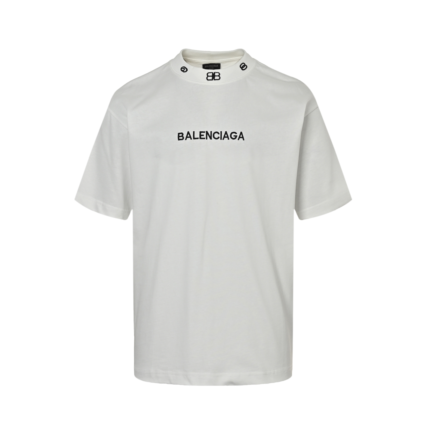 Balenciaga 25ss short sleeves with double B embroidered logo on the neckline