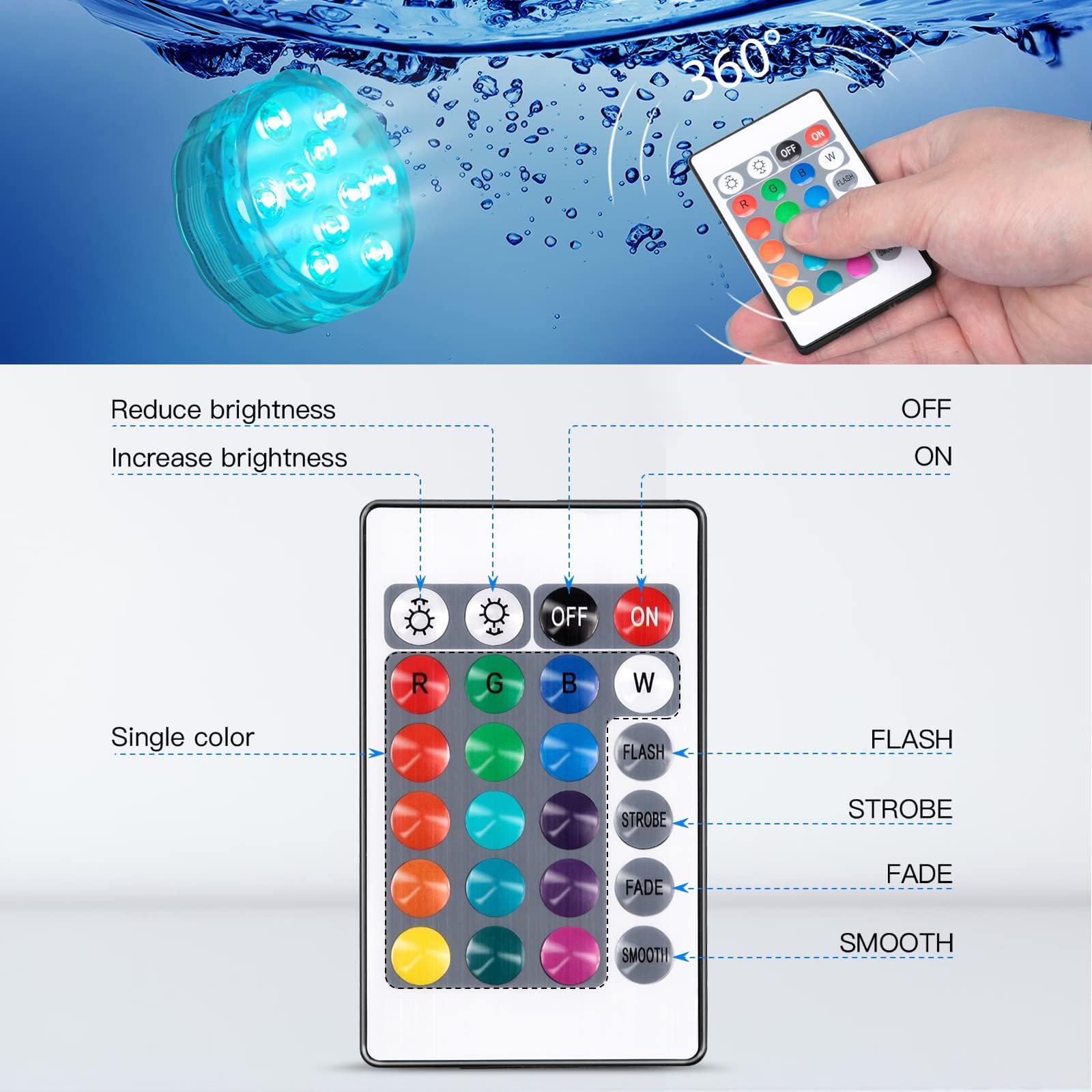 💥ON SALE💥LED remote control swimming pool, party atmosphere lights✨✨✨✨