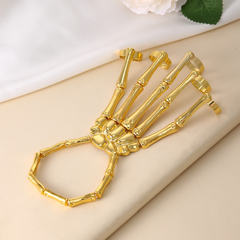 🖤💀Adjustable Punk Skull Hand Bone Ring Bracelet🖤Buy 3 Pcs Get 10% Off & Free Shipping