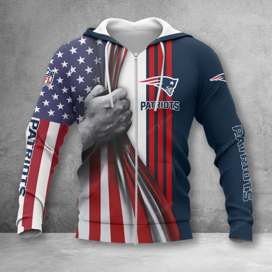 NEW ENGLAND PATRIOTS 3D HOODIE SKULL0804