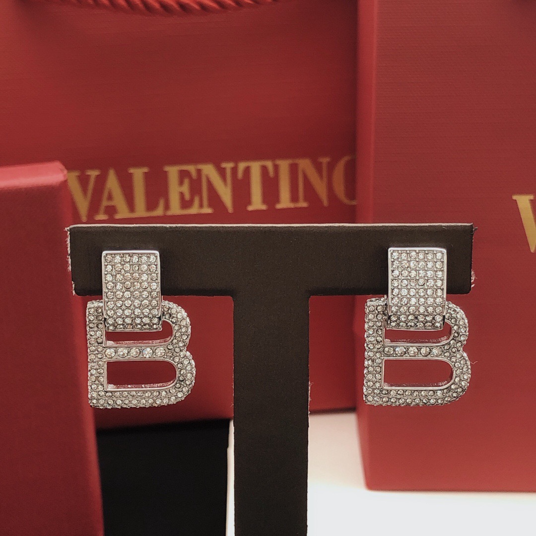 Balenciaga BB diamond earrings