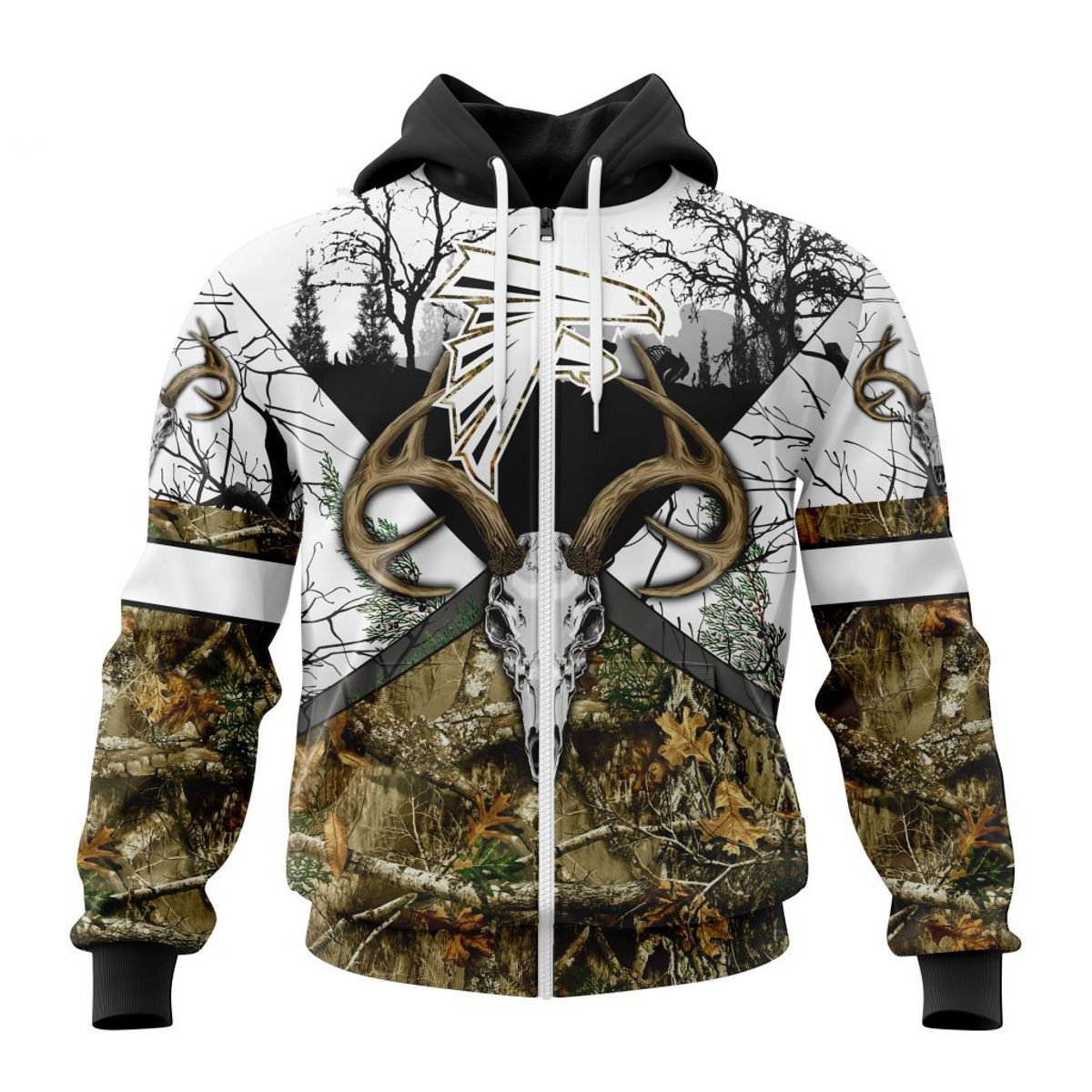 ATLANTA FALCONS DEER SKULL AND FOREST 3D HOODIE