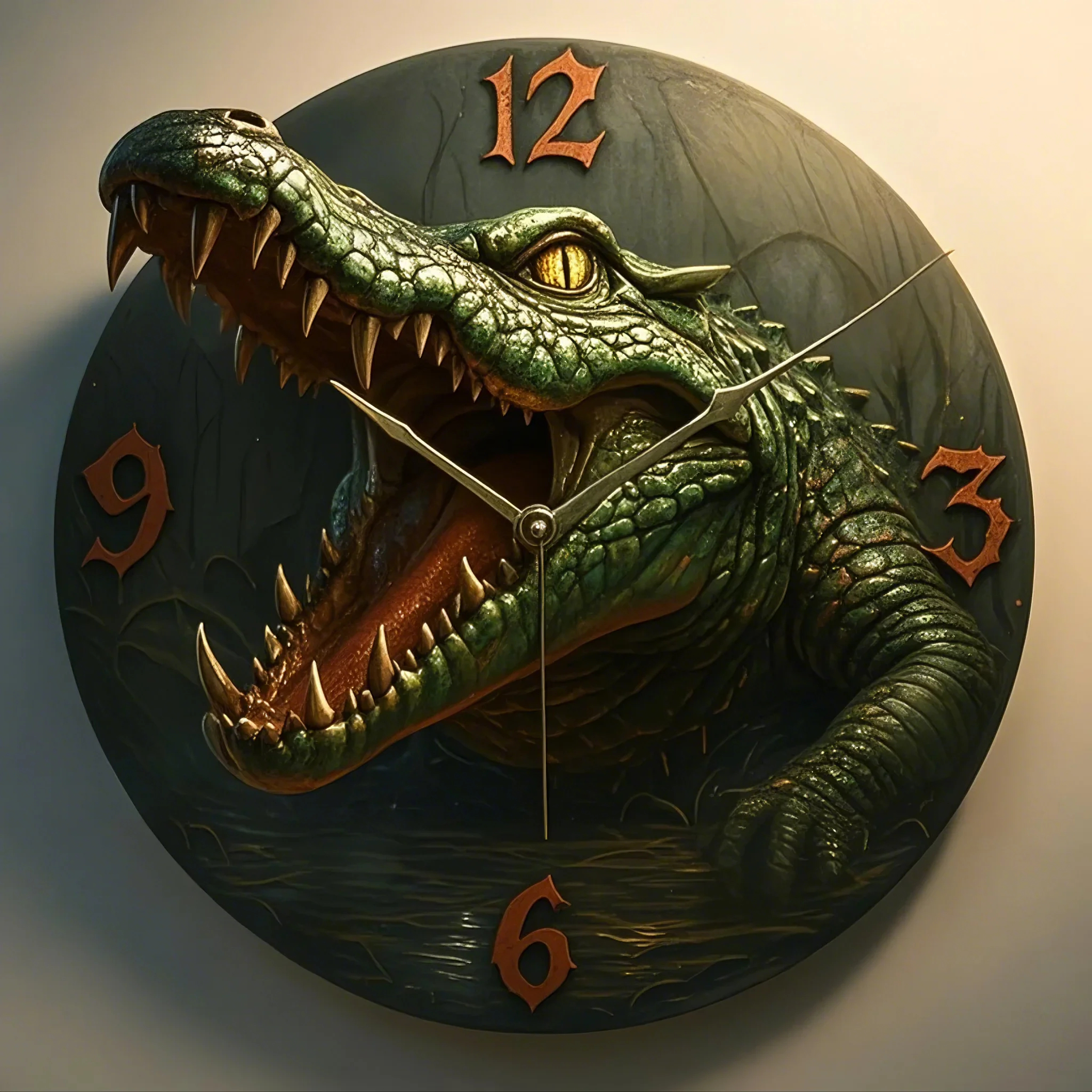 Alligator Clock Mural: Time with a Bite! 🐊🕒