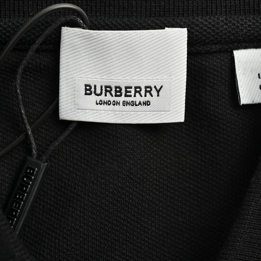 Burberry red and white striped TB letter logo embroidered short sleeves