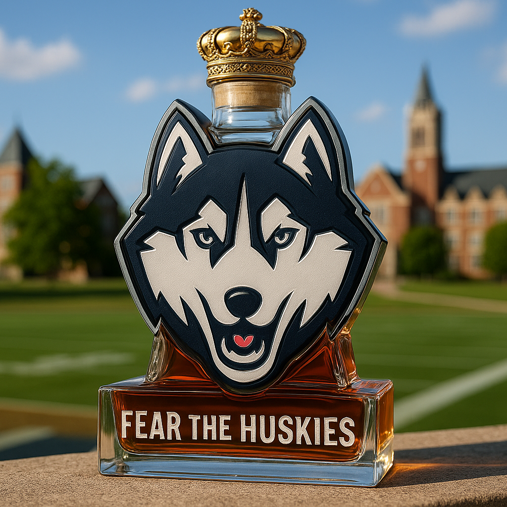 UConn Huskies Whiskey Bottle