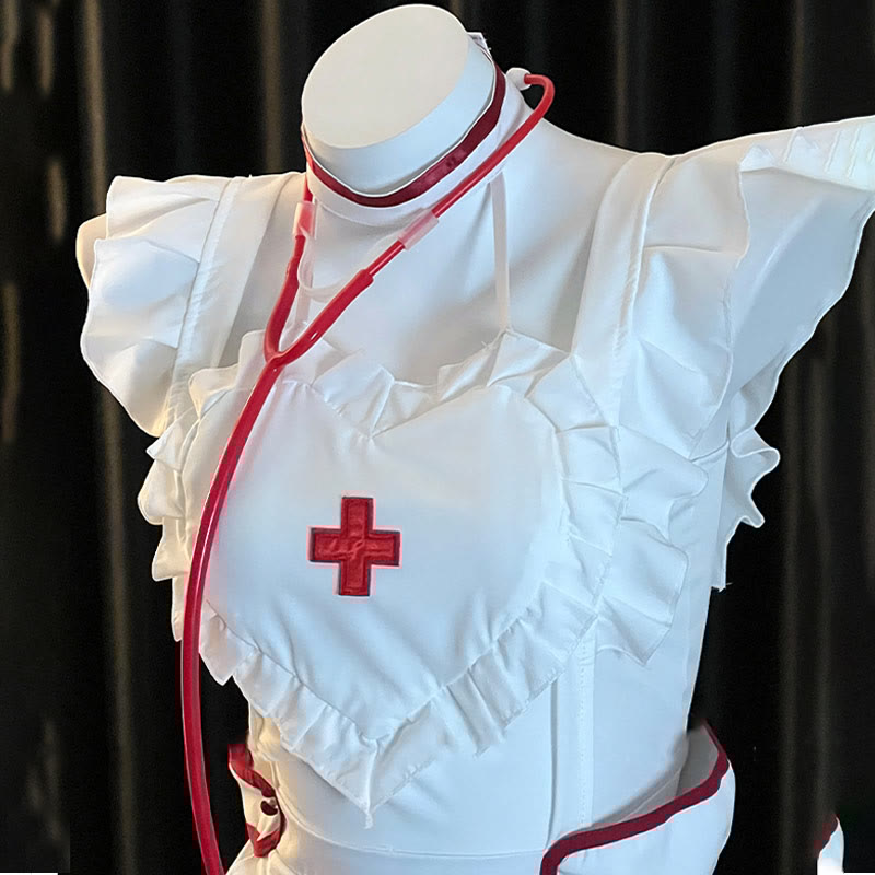 Cosplay Nurse Uniform Backless Lingerie Dress