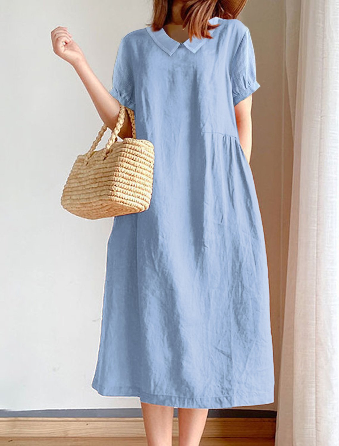 Women'S Casual Solid Color Loose Dress