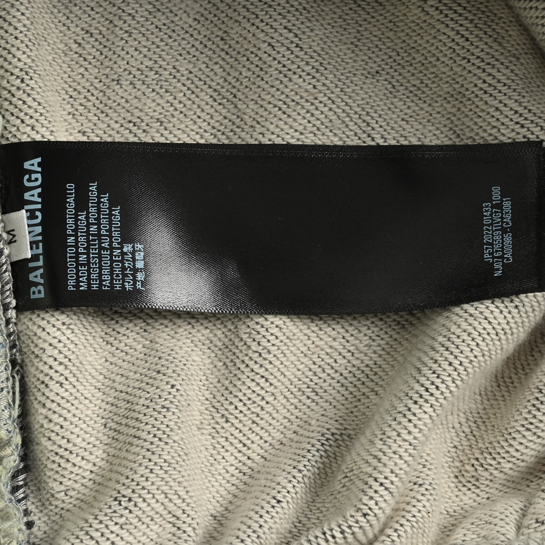 Balenciaga 24ss monogram print front and back patchwork jeans