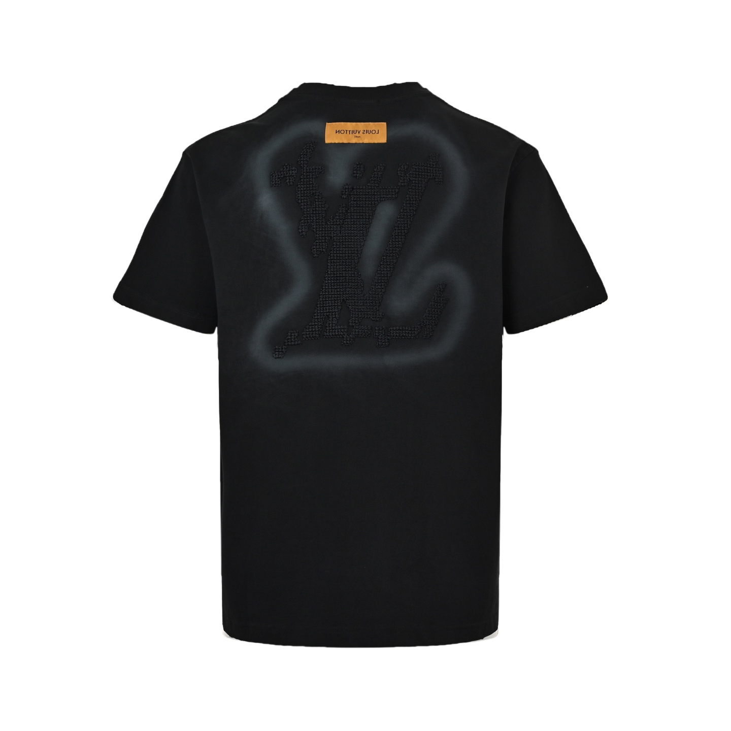 Louis Vuitton short-sleeved shirt with hand-painted embroidered logo on the chest