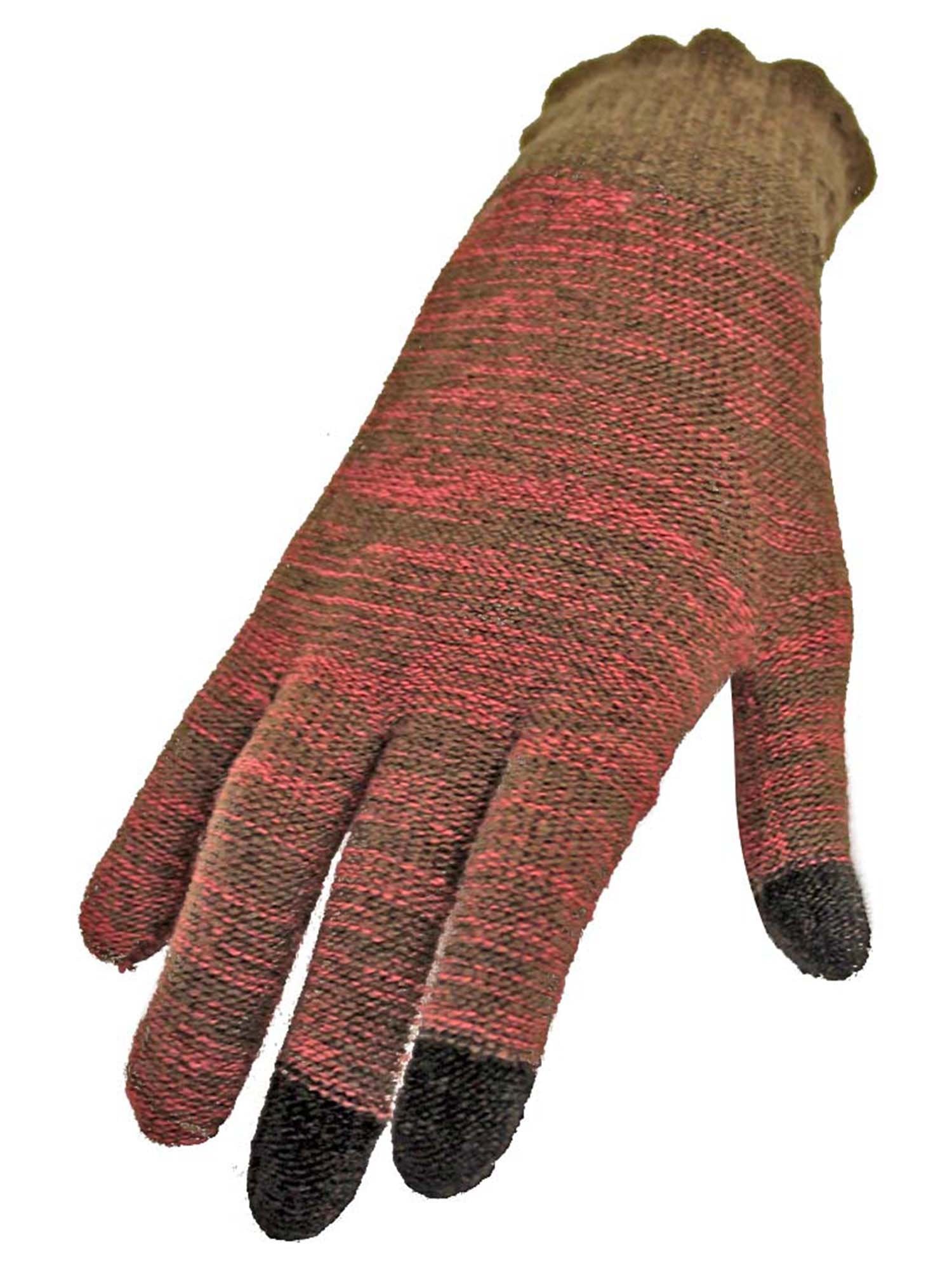 Marled Knit Stretchy Texting Gloves