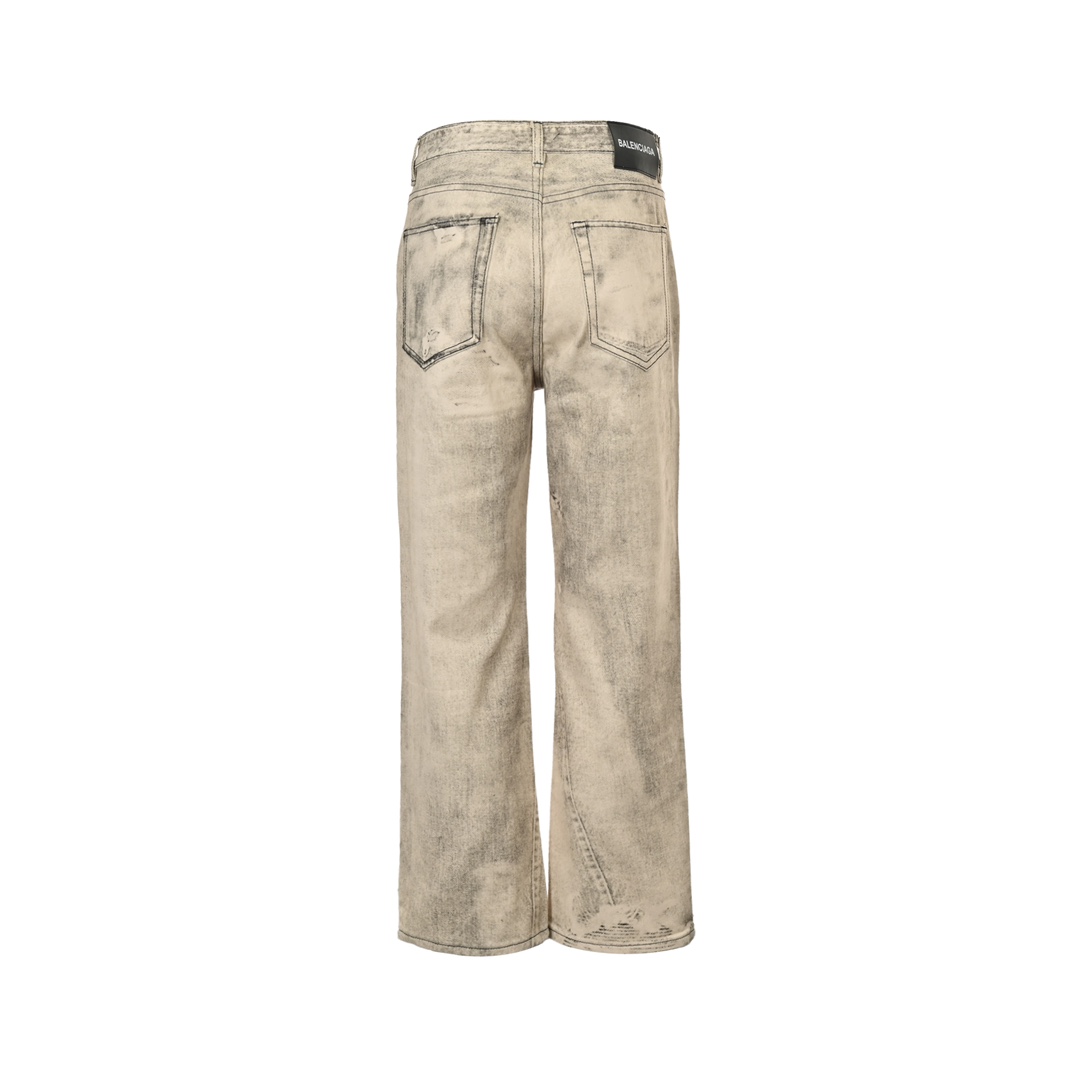 Balenciaga 24Fw washed loose wide-leg jeans