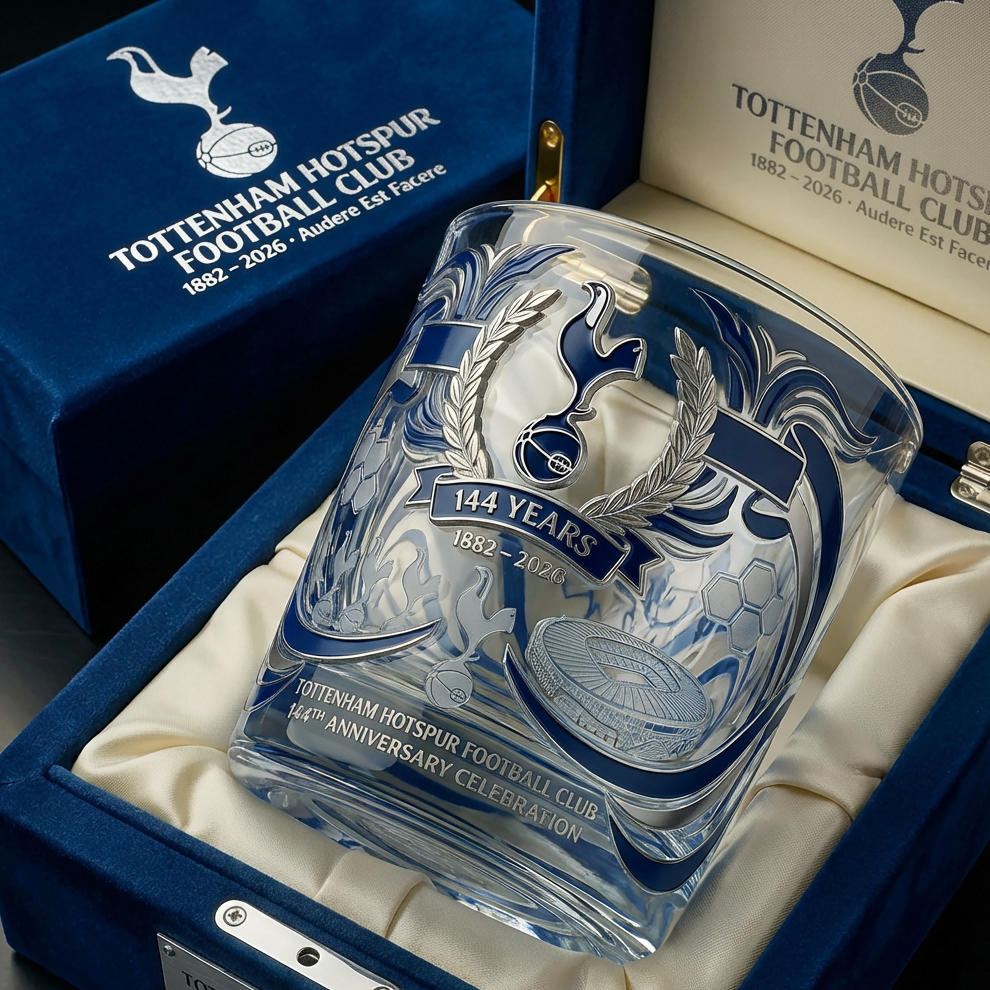 Tottenham Hotspur 144th Anniversary Commemorative Whiskey Glass
