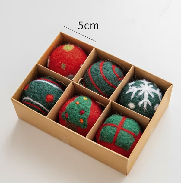 Snowflake Wool Felt Christmas Tree Baubles