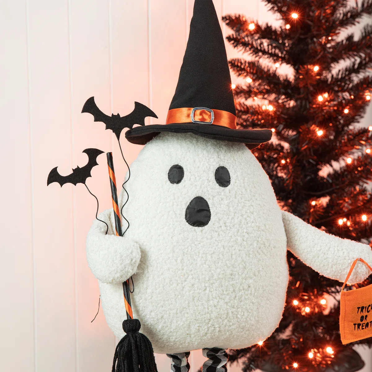 ⚡Flash Sale⚡Halloween Fabric Ghost Standing Decor, With Telescoping Legs And Timer