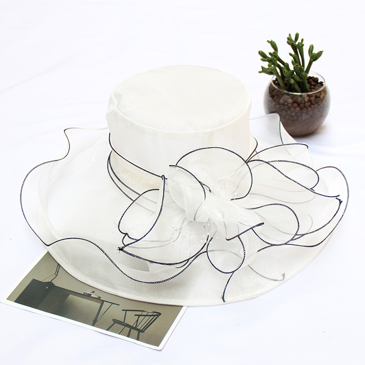 (🔥Last Day Promotion-SAVE 50% OFF)-Elegant Lady Wide Brim Flower Sun Hat - BUY 2 GET 10% OFF