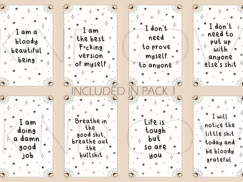 Sweary Affirmation Cards