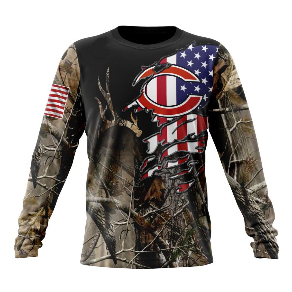 CHICAGO BEARS 3D HOODIE CAMO REALTREE HUNTING
