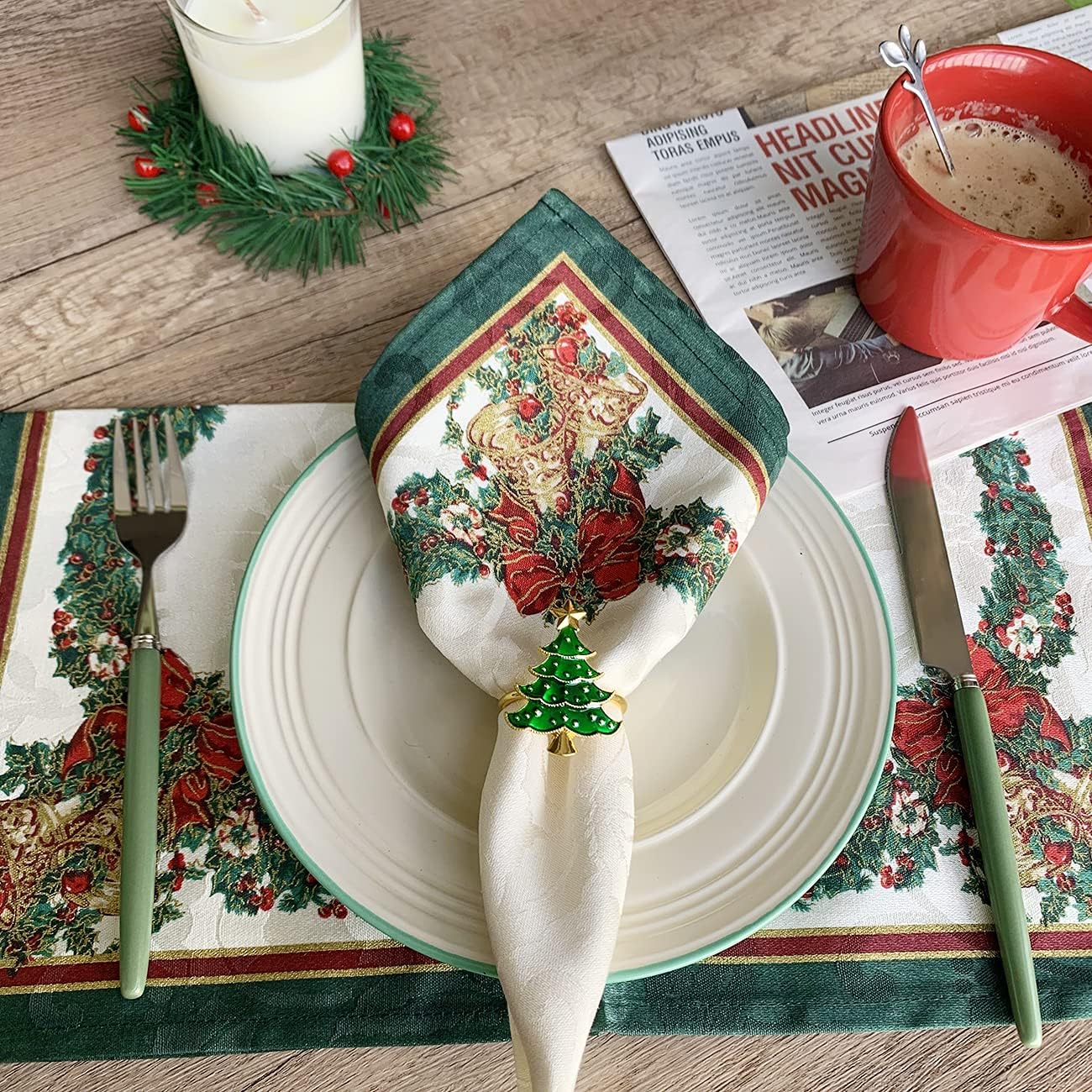 🔥ON SALE🔥Christmas Decor Napkin Buckle-4 Pack