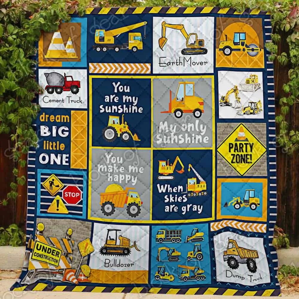 Heavy Equipment Boy, I Love You Quilt