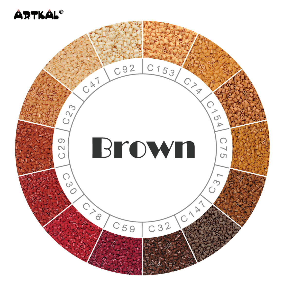 Browm-Mini Beads C 2000 beads Single Pack