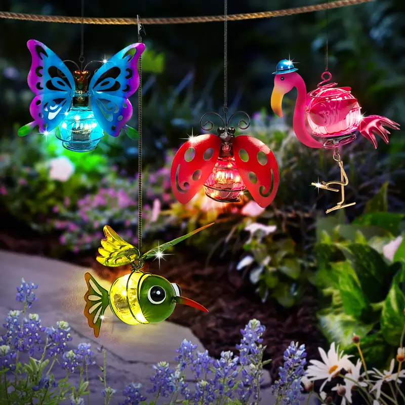 🎉🎉Garden courtyard decoration simulation insect chandelier🐦🐞🦋🦩🐝