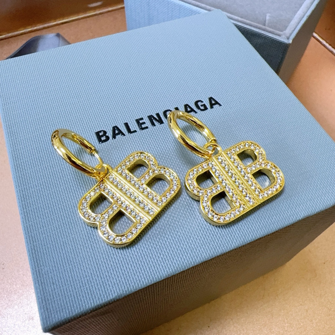 Balenciaga BB diamond earrings