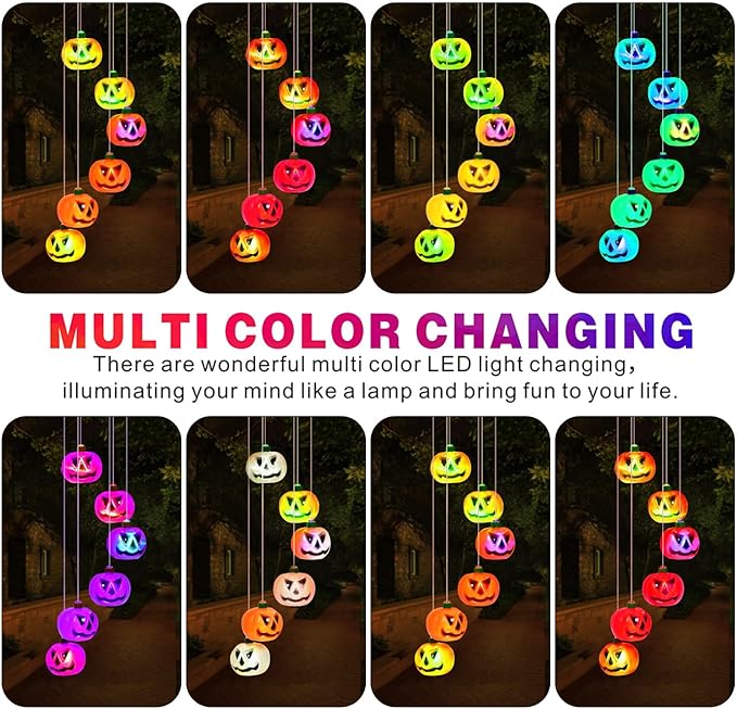 ⚡Flash Sale⚡Solar-Powered Pumpkin Wind Chime Lamp