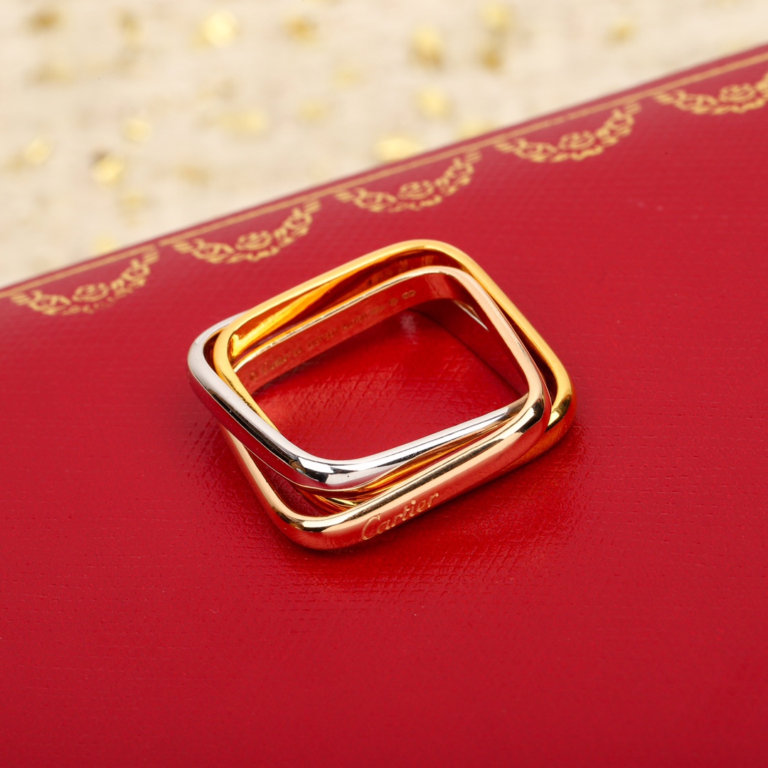 Cartier Trinity cushion-shaped three-color ring ring