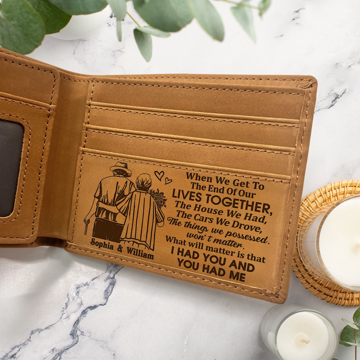 Handmade Personalized Bifold Cowhide Wallet