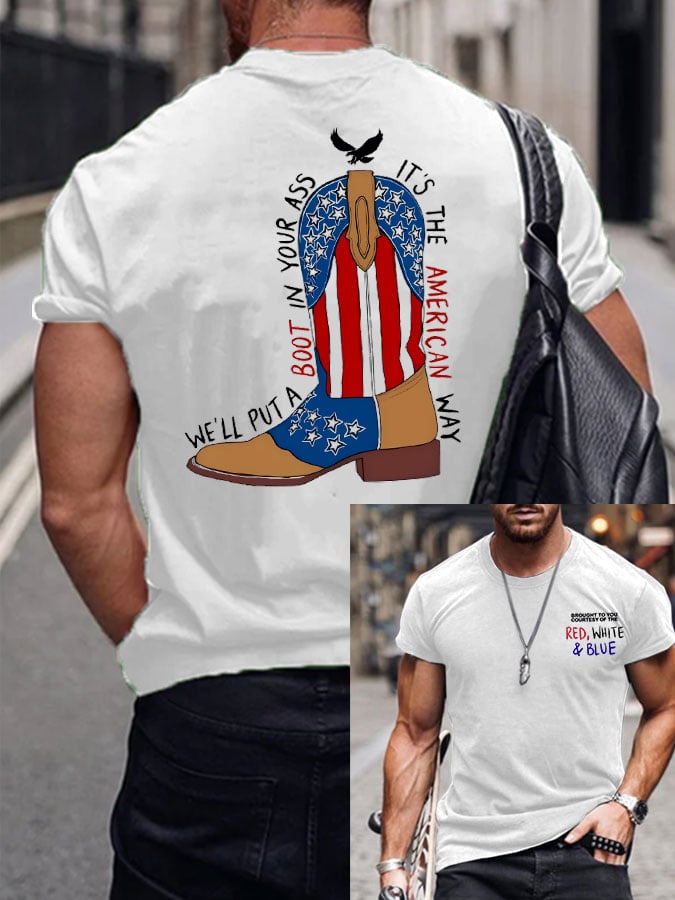 Men's Brought To You Courtesy Of The Red, White & Blue Print T-Shirt
