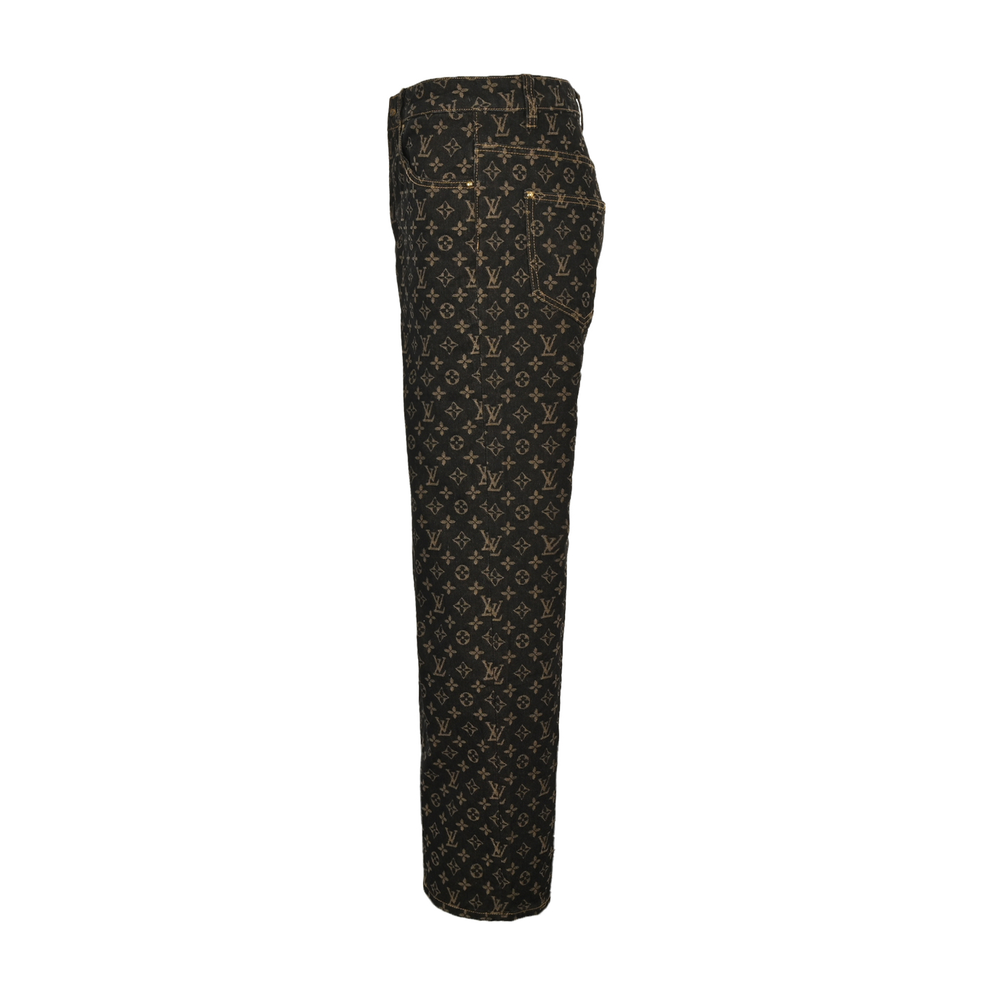 Louis Vuitton 25ss monogram print brown jeans