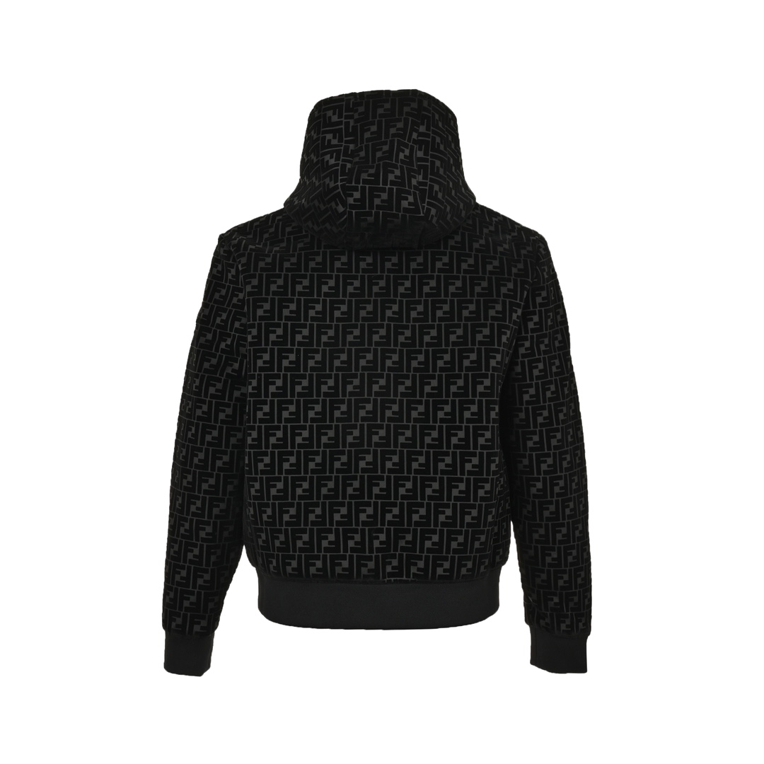 Fendi 24Fw FF all-over flocked hooded jacket